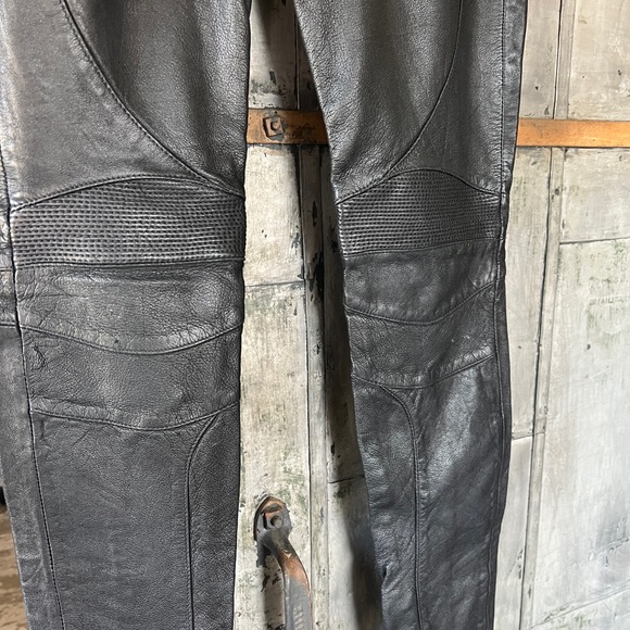 ALL SAINTS Italian Leather Low Rise Moto Pants - Picture 5 of 12